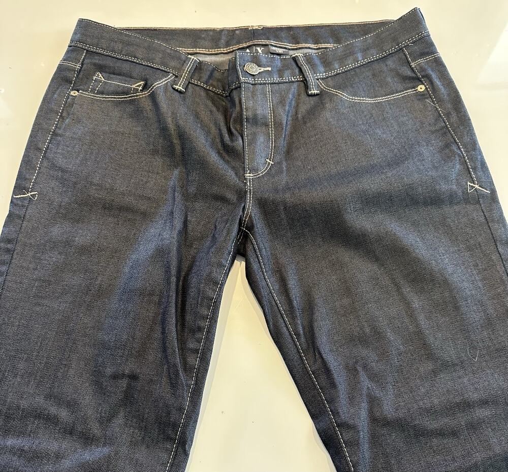 Armani Exchange Womens Jeans Blue Size 12 Mid Rise Stretch Cotton Blend Western